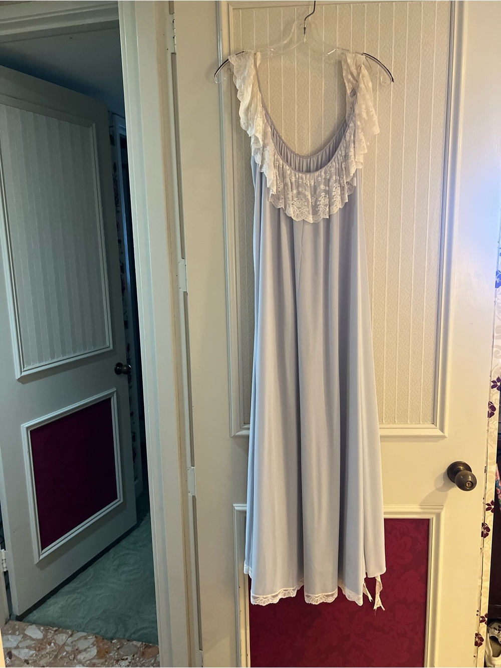 Light Blue Lace-Trim Nightgown - Women’s Sleepwear